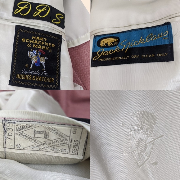 Vintage Oversized Blazer Linen Pink 80s Golf Hart Schaffner & Marx L - Picture 9 of 12